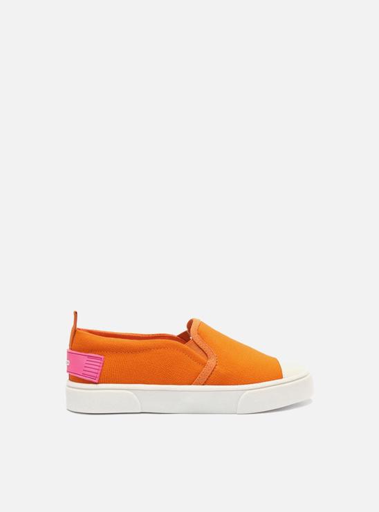 Tênis Slip On Laranja Lona Elásticos Bambini