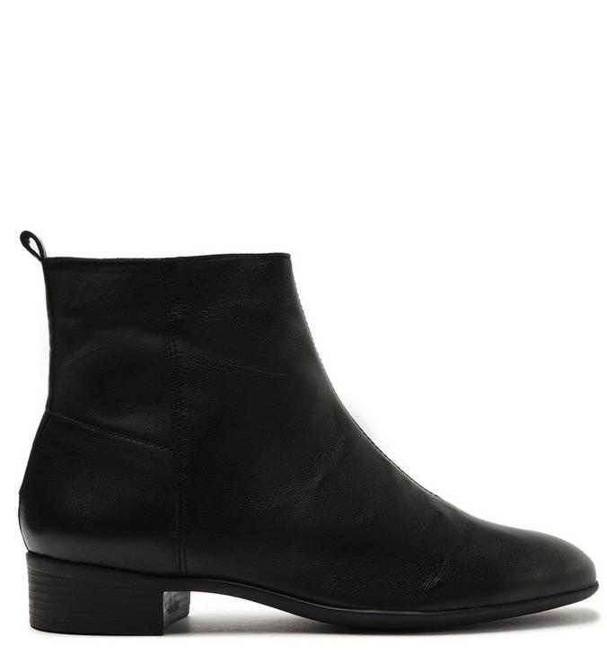 Bota Preta Cano Curto Salto Baixo Minimal