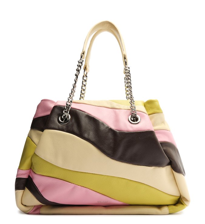 Bolsa Shopping Colorida Couro Clara Grande