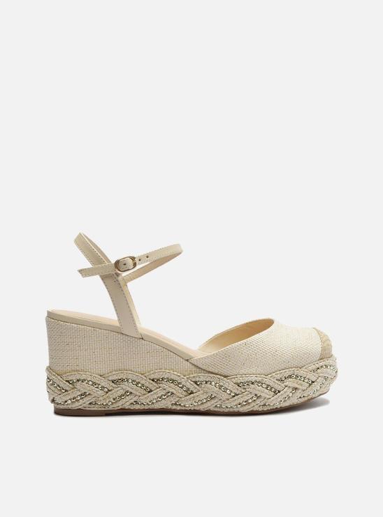 Sandália Espadrille Off-White Tramada Strass