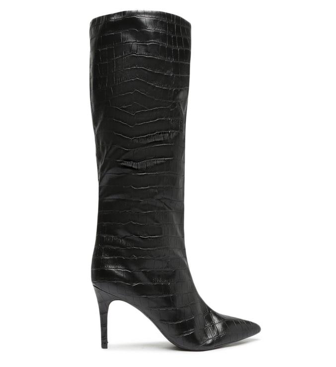 Bota Preta Croco Cano Alto Miranda