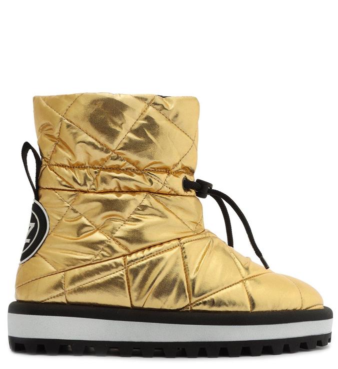 Bota Dourada Nylon Cano Curto Estofada Hanna