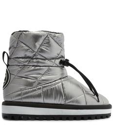 Bota Prateada Nylon Cano Curto Estofada Hanna