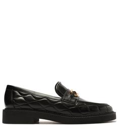 Mocassim Preto Couro Matelassê Clara